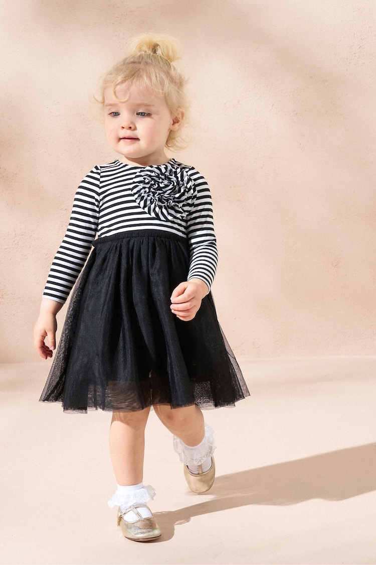 Angel & Rocket Black Carrie Stripe Corsage Dress - Image 2 of 4