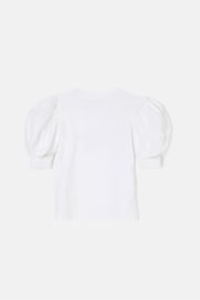 Angel & Rocket White Heidi Woven Puff Sleeve Love T-Shirt - Image 5 of 6