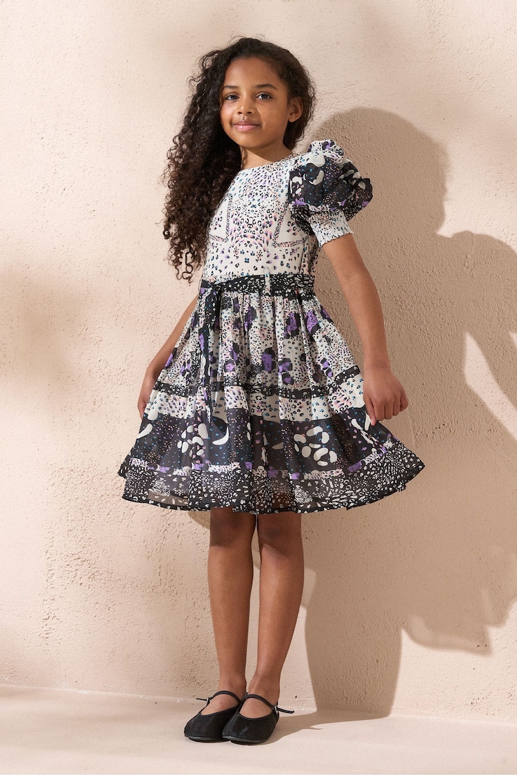 Angel & Rocket Animal Estelle Multi Print Mix Belted Dress - Image 1 of 8