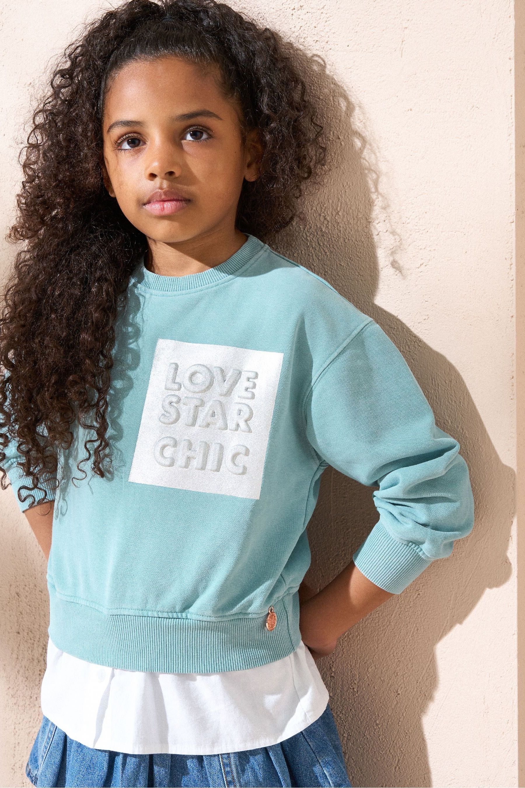 Buy Angel Rocket Green Eloise Shirt Tail Sweatshirt from the Next UK online shop