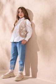 Angel & Rocket Natural Lina Embroidered Gilet - Image 3 of 6