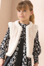 Angel & Rocket Cream Leonie Ivory Shearling Gilet - Image 1 of 5