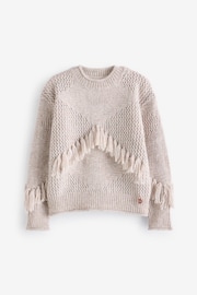 Angel & Rocket Natural Sienna Stone Fringed Jumper - Image 5 of 6