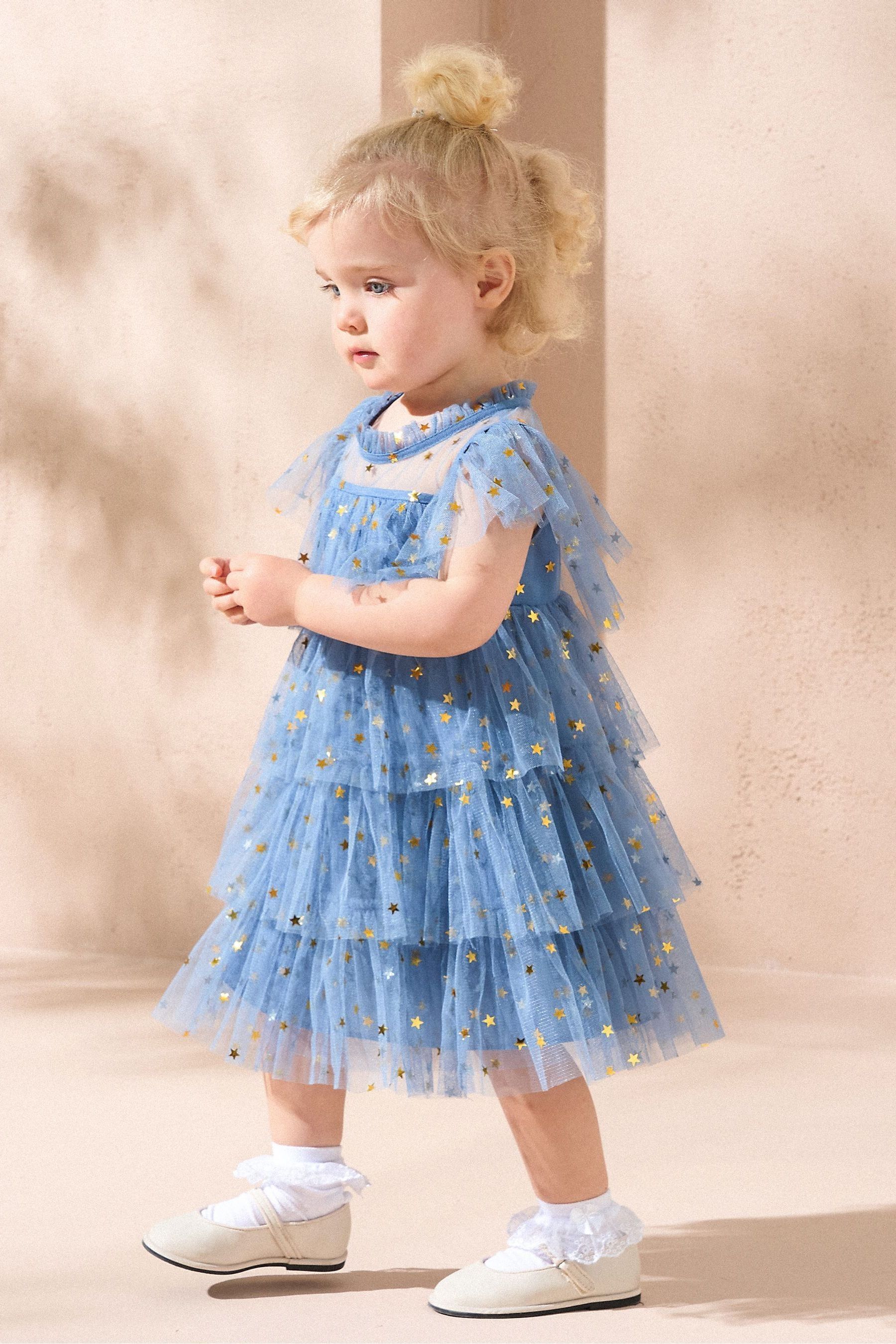 Angel Rocket Blue Sienna Star Mesh Dress