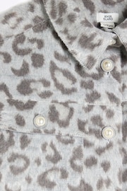 River Island Grey Girls Leopard Print Jacket - Image 3 of 4