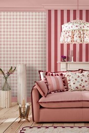 Cath Kidston Pink Painted Gingham 10M Wallpaper - Image 1 of 3