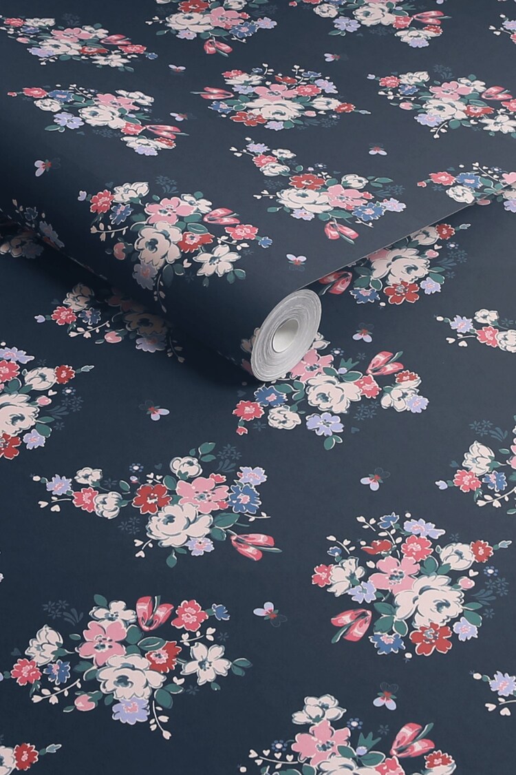 Cath Kidston Navy Clifton Floral 10M Wallpaper - Image 3 of 3