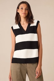 Ro&Zo Stripe Side Zip Knitted Vest - Image 4 of 7