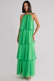 Ro&Zo Green Petite Savannah Chiffon Tiered Maxi Dress - Image 4 of 8