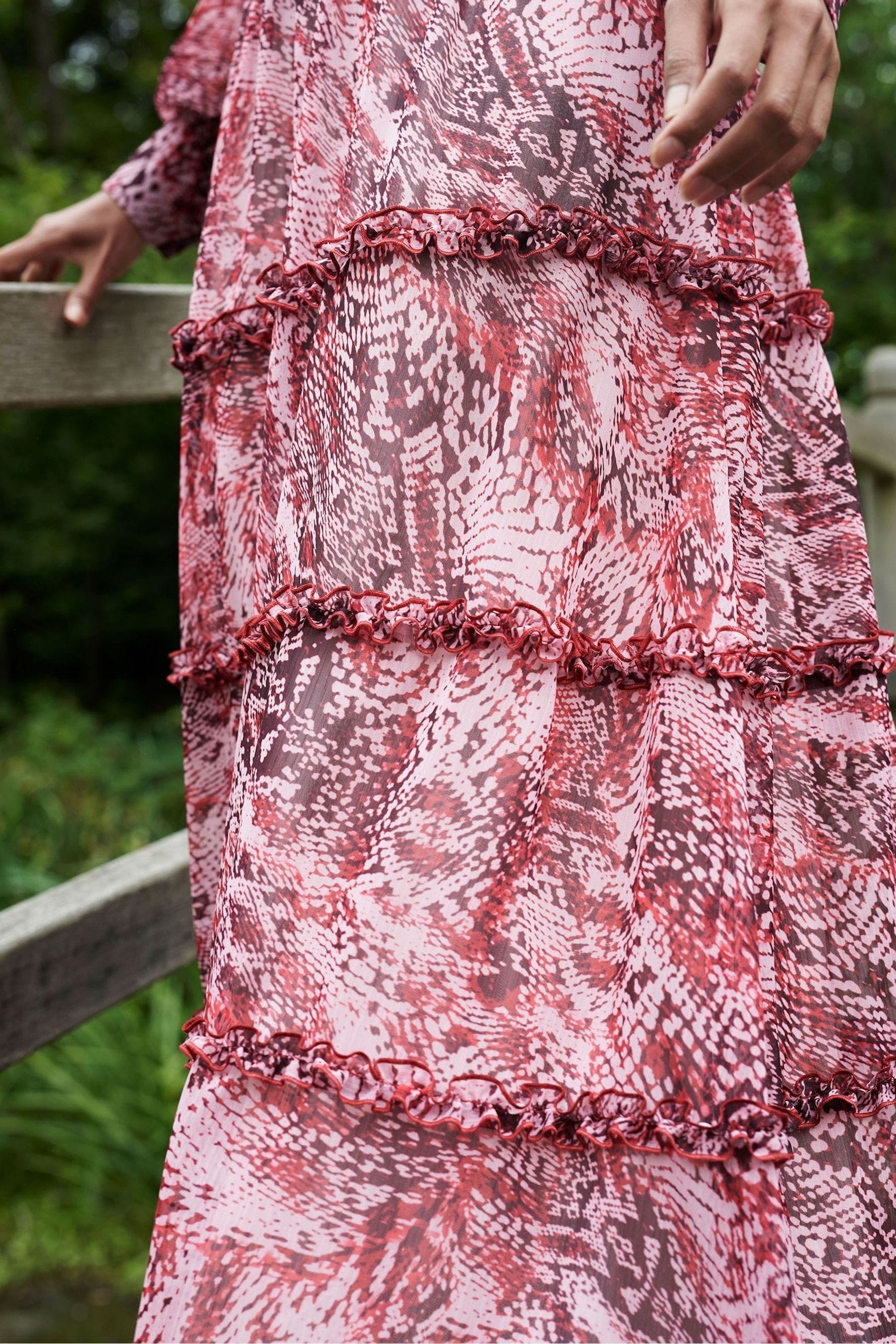 Snake print frill dress on sale