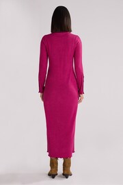 Ro&Zo Pink Rib Knit High Neck Dress - Image 8 of 8