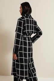 Phase Eight Black Aspen Check Drape Trench Coat - Image 2 of 6