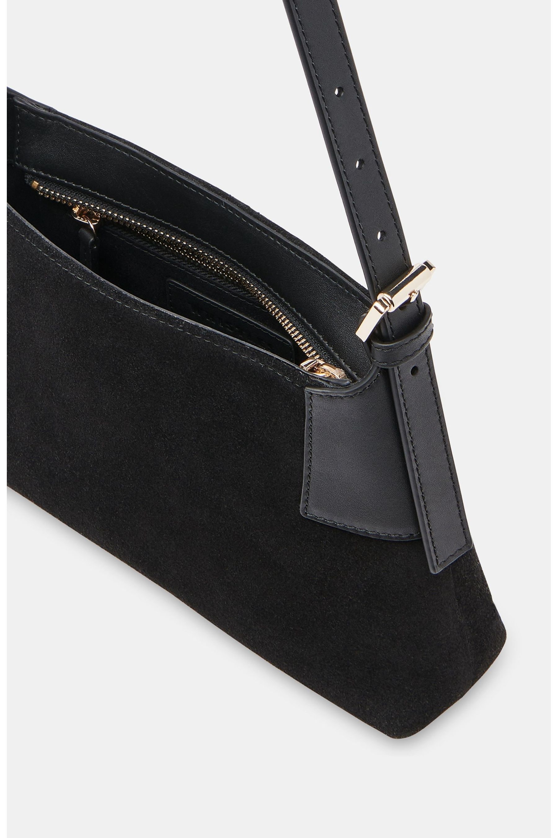 Black suede messenger bag store