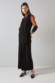 LK Bennett Eva Longline Black Waistcoat - Image 1 of 10