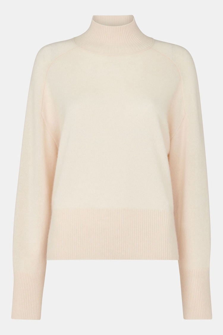 Whistles Cashmere Funnel Neck White Jumper - Image 5 of 5