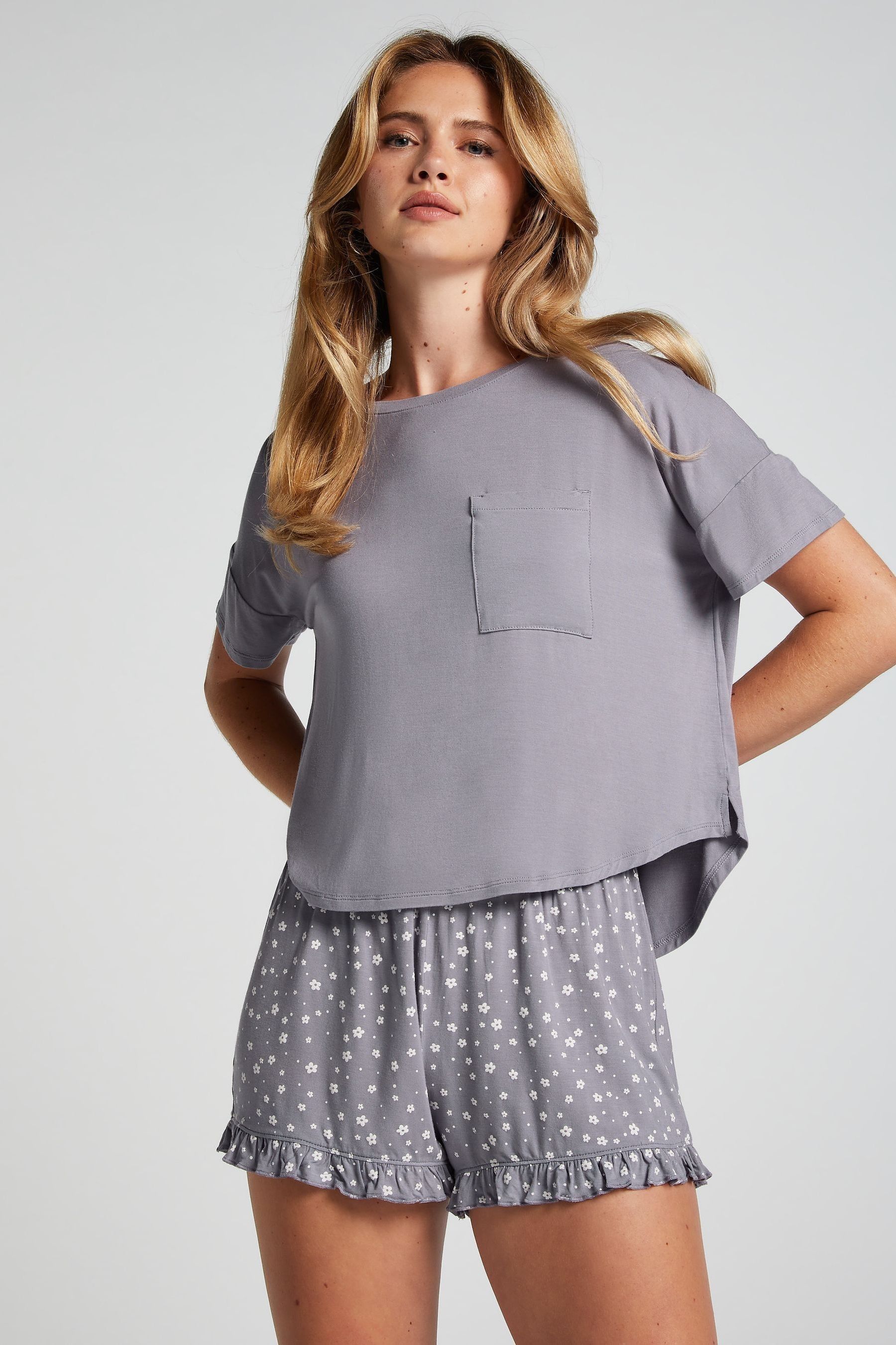 Buy Hunkemoller Grey Short Pyjamas Set from Next Luxembourg