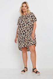 Yours Curve Natural Animal Print Easy Tunic Dress - Image 2 of 5