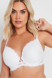 Yours Curve White Liza Lace Plunge T-Shirt Bra - Image 2 of 5