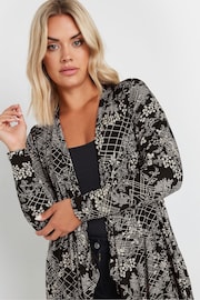 Yours Curve Black Floral Print Cardigan - Image 4 of 5