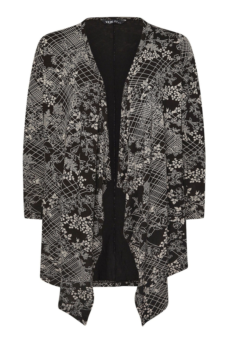 Yours Curve Black Floral Print Cardigan - Image 5 of 5