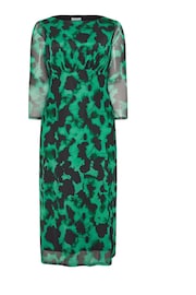 Yours Curve Green London Mesh Dress - Image 1 of 1