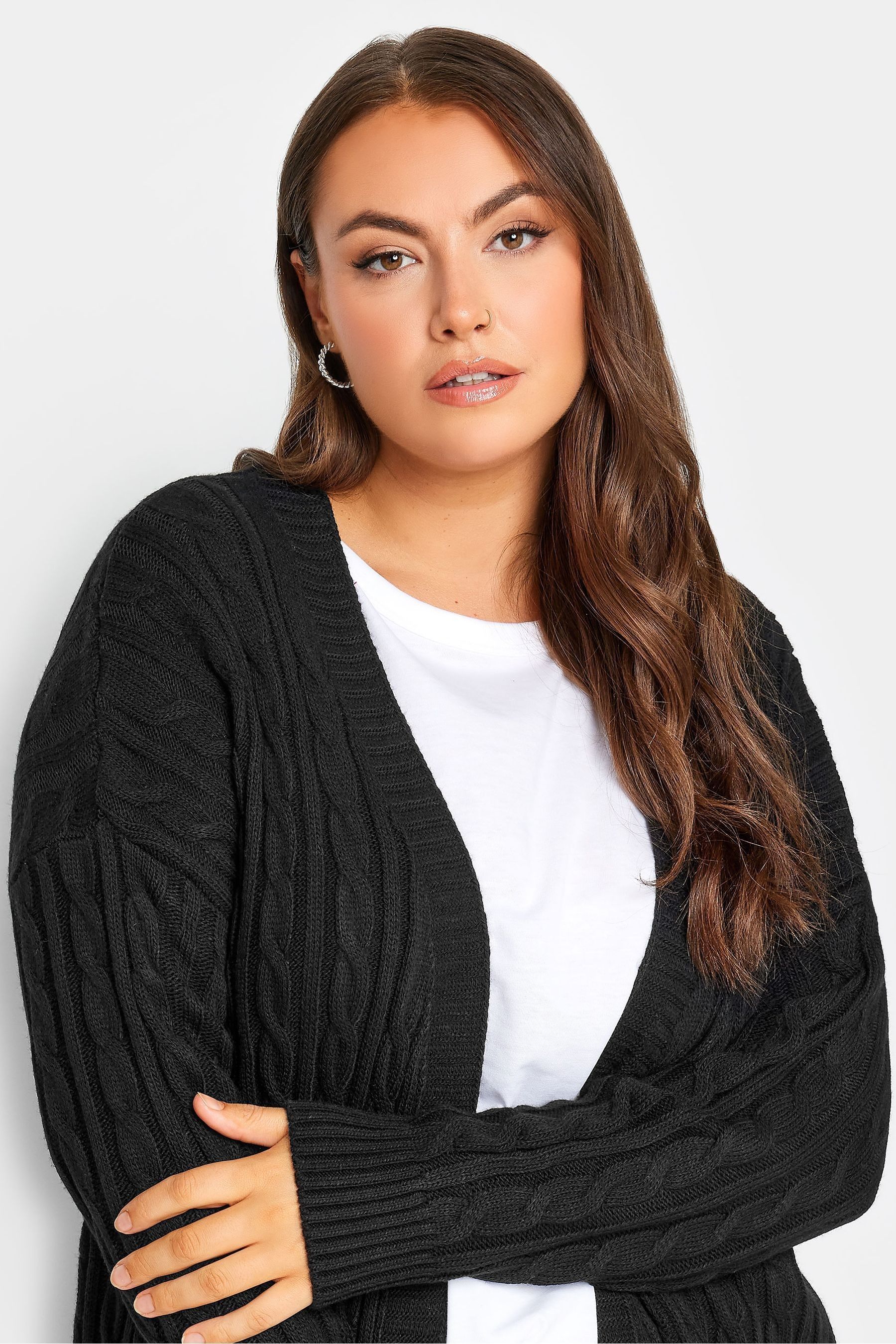 Long black maxi cardigan top