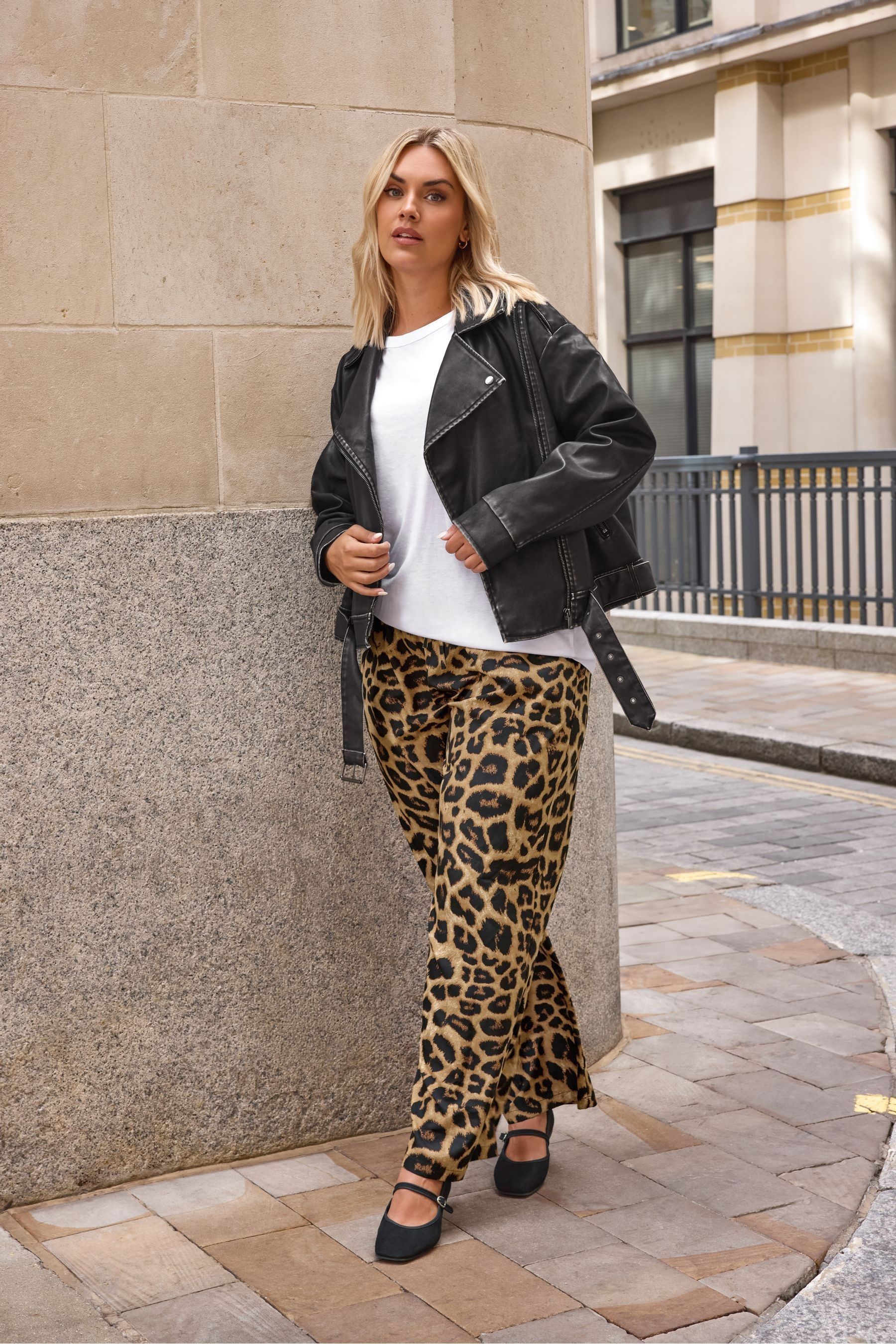 Buy Yours Curve Brown Leopard Print Pull On Trousers from Next Luxembourg