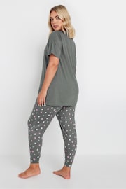 Yours Curve Grey Ready Set Glow Cuffed Pyjamas Set - Image 3 of 4