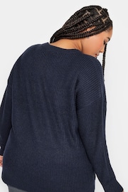 Yours Curve Blue Drop Shoulder Jumper - Image 2 of 5