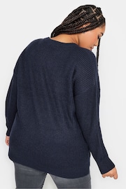 Yours Curve Blue Drop Shoulder Jumper - Image 5 of 5