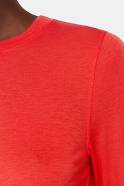 Whistles Red Wool Blend Crew Neck Top - Image 4 of 5