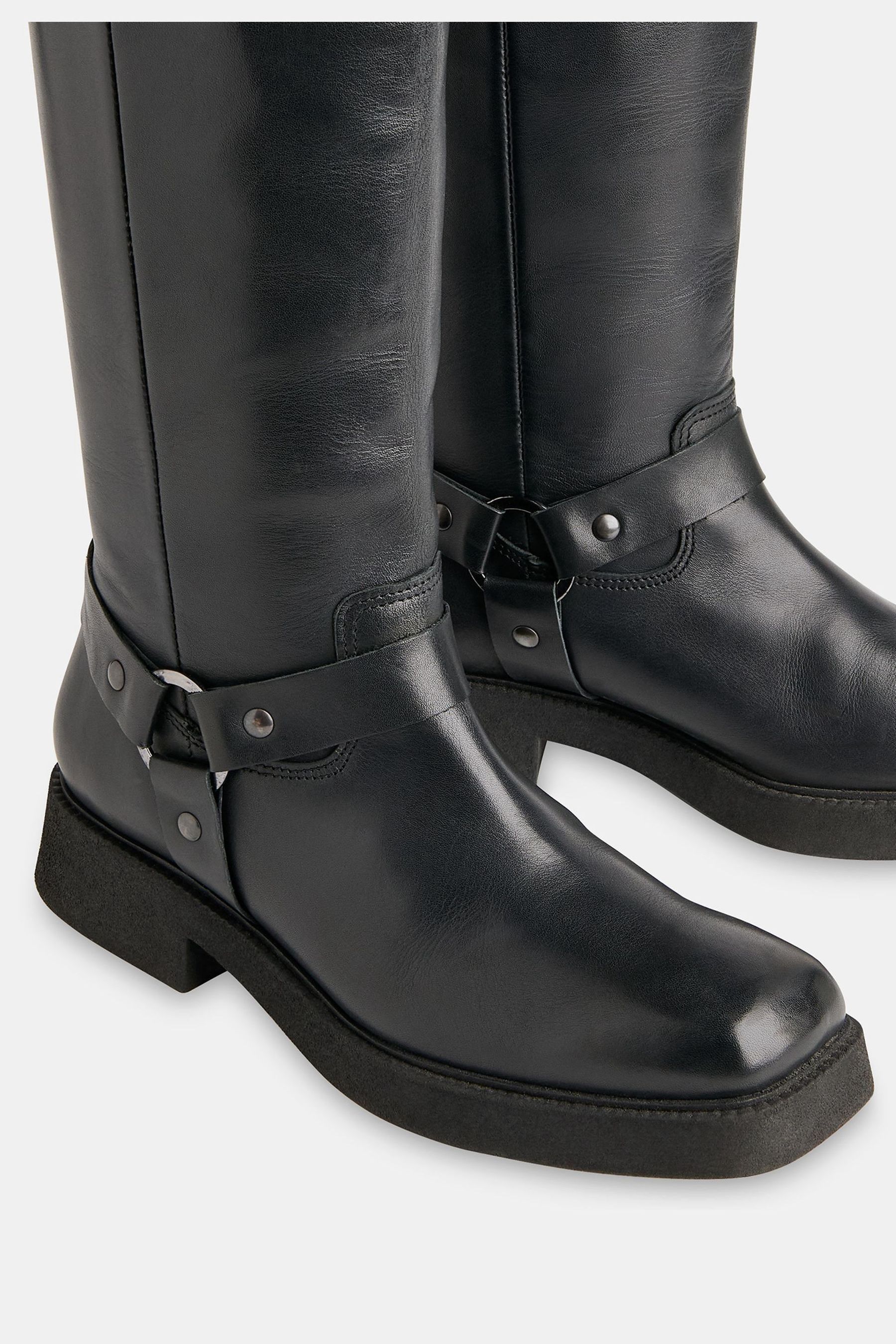 Mens knee high biker boots top