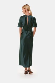 Whistles Green Avery Satin Twist Dress - Image 3 of 5