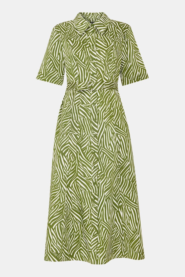 Whistles Green Linear Leaf Midi Dress - Image 5 of 5