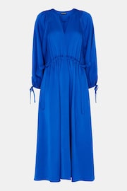 Whistles Blue Molly Satin Ruched Dress - Image 6 of 6