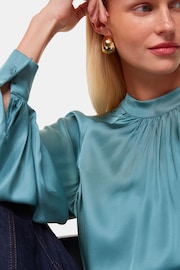 Whistles Blue Lea Satin Blouse - Image 4 of 5