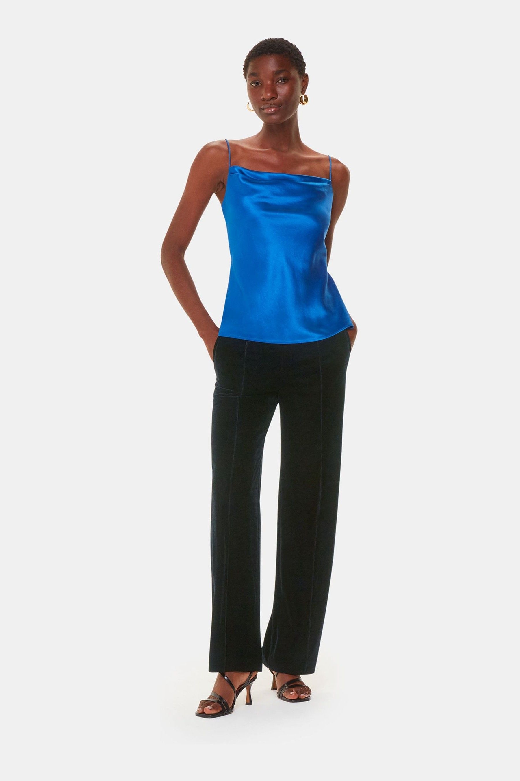 WHISTLES Velvet Pants Black