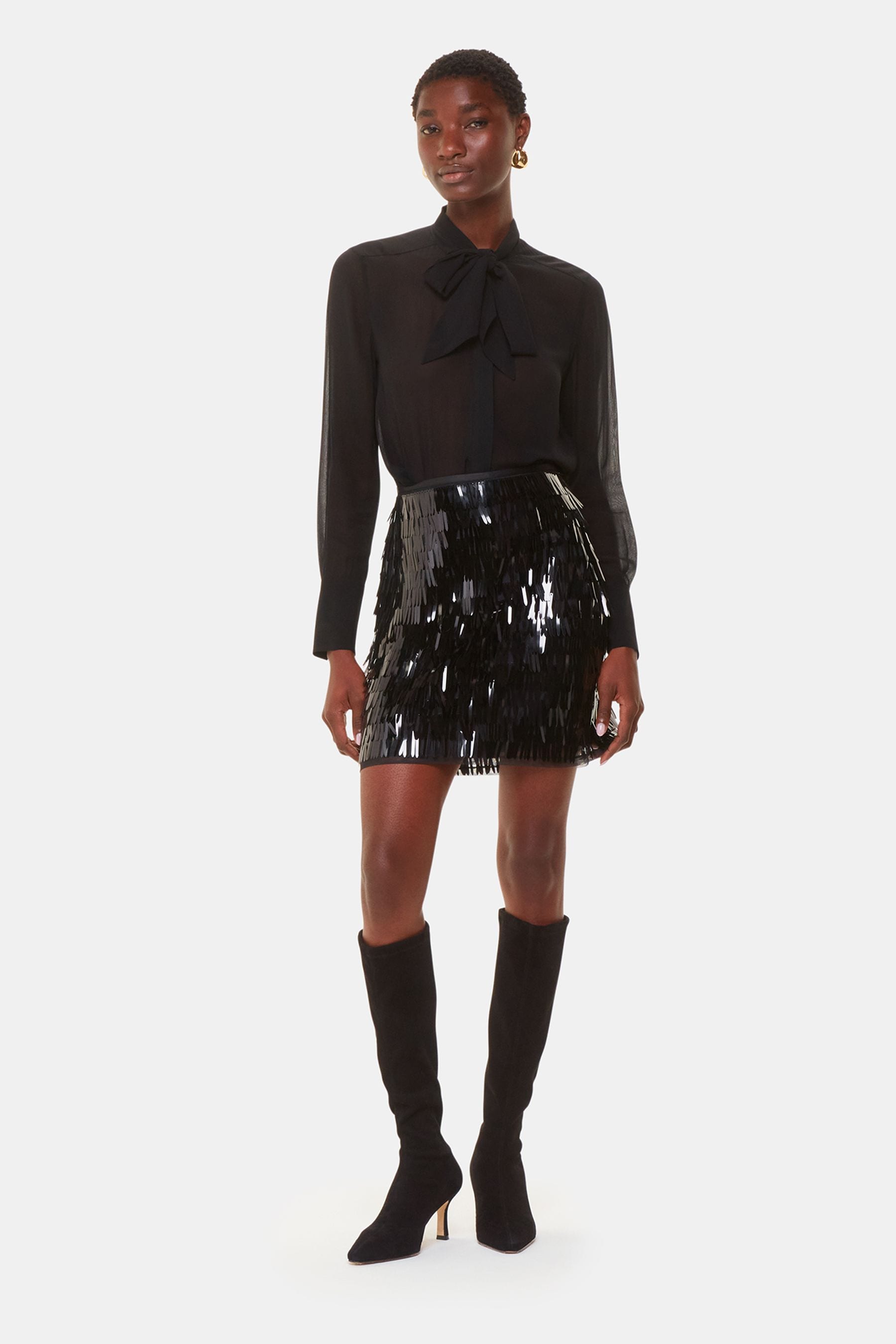 Buy Whistles Black Sword Sequin Mini Skirt from Next Luxembourg