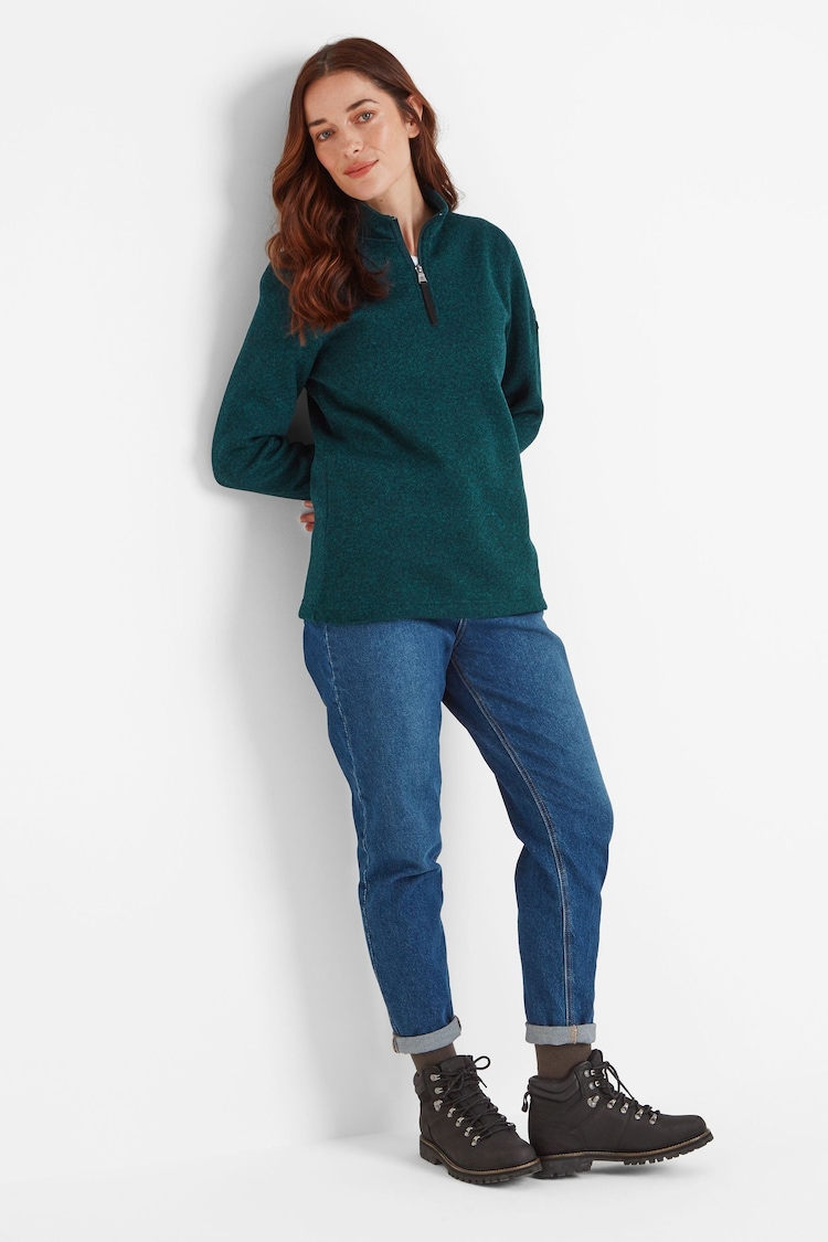 Tog 24 Blue Womens Pearson Knitlook Zipneck Deep Fleece - Image 1 of 6