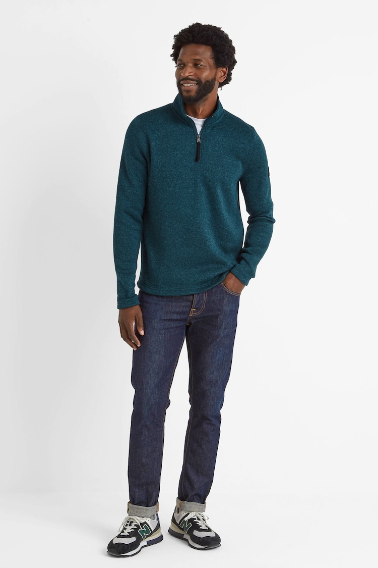 Tog 24 Green Mens Pearson Knitlook Zipneck Fleece - Image 1 of 6