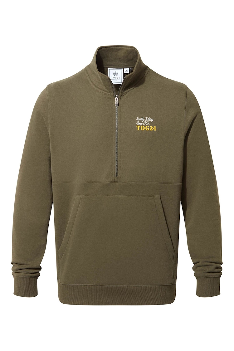 Tog 24 Green Mens Renard Zip Neck Sweatshirt - Image 5 of 5