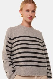 Whistles Natural Wool Mix Stripe Contrast Knit Jumper - Image 1 of 5