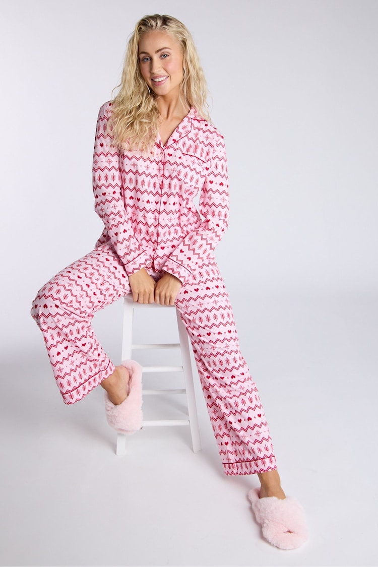 Boux Avenue Pink Heart Fleece Pyjamas In A Bag - Image 5 of 5