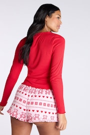 Rib Bear Fairisle Pattern Long Sleeve Top & Shorts Set - Image 2 of 7