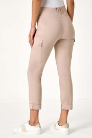 Roman Natural Turn Up Stretch Cargo Trousers - Image 3 of 5