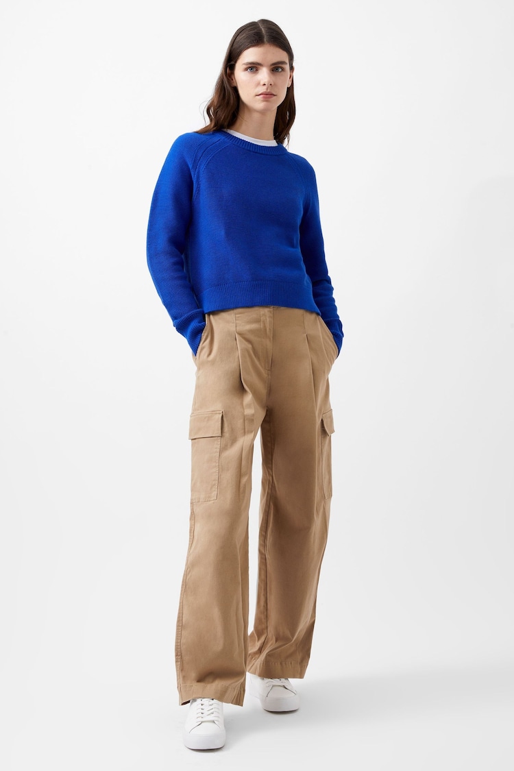 French Connection Lily Blue Mozart Crew Jumper - Image 1 of 4