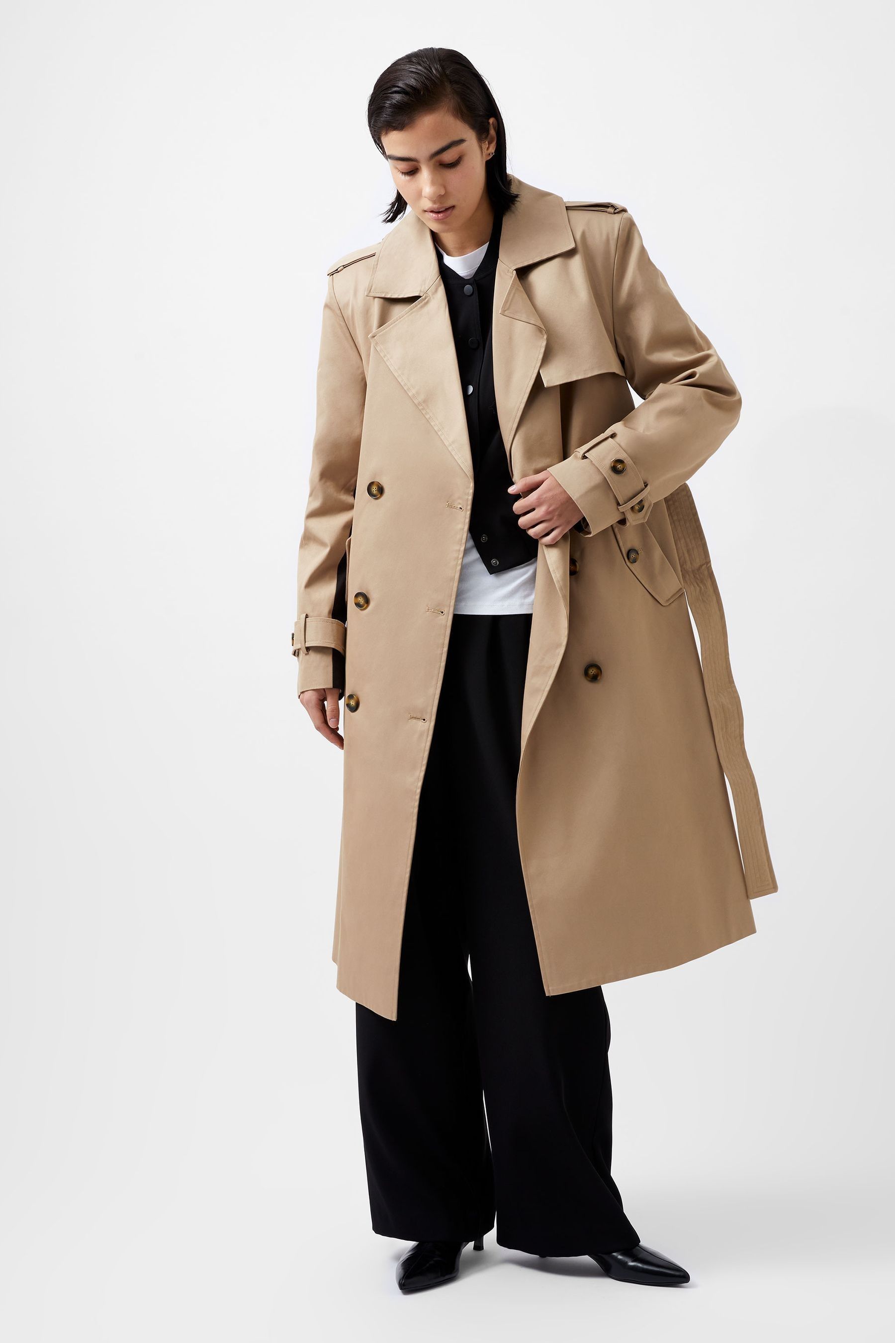 French connection cream coat on sale