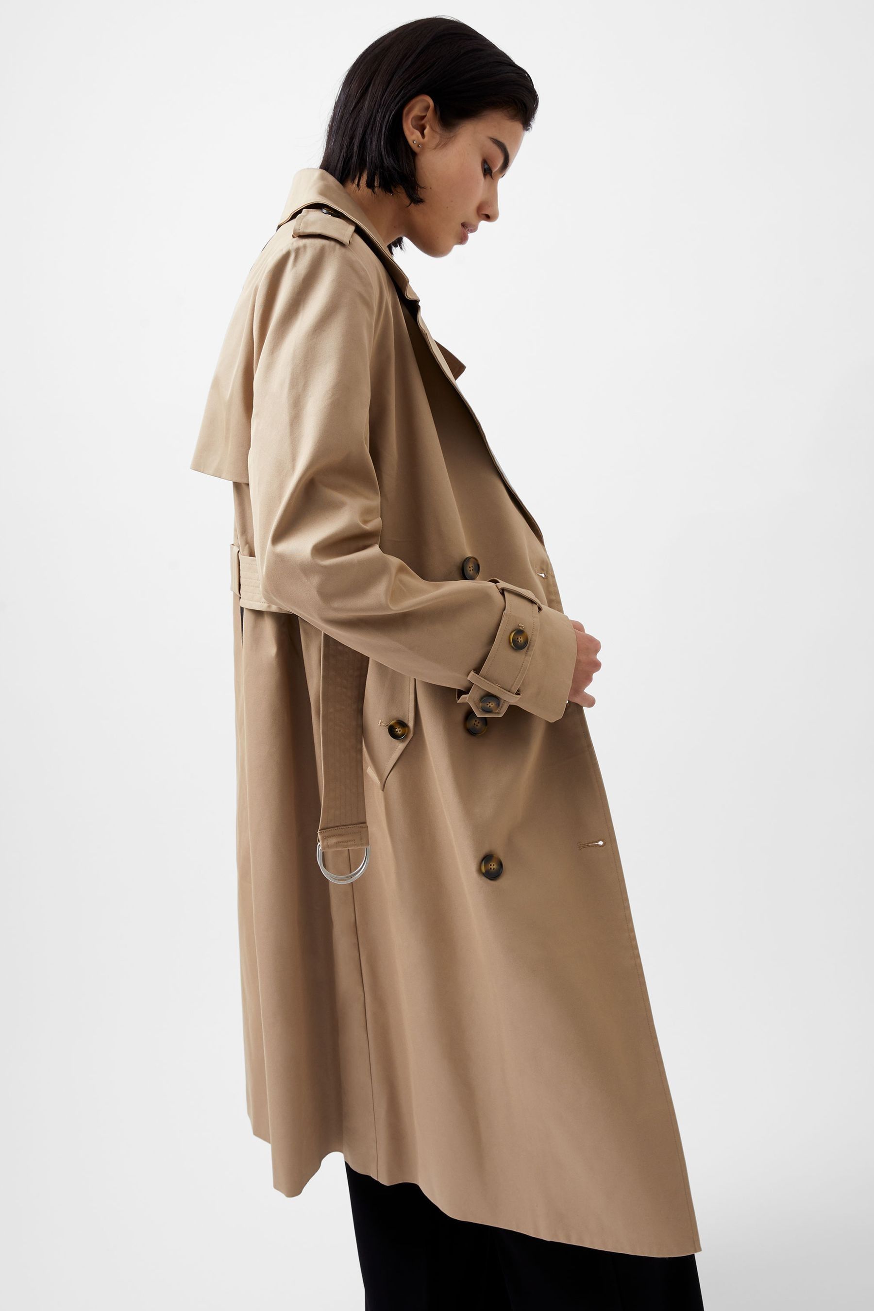 French Connection Cream Coco Twill Trench Coat