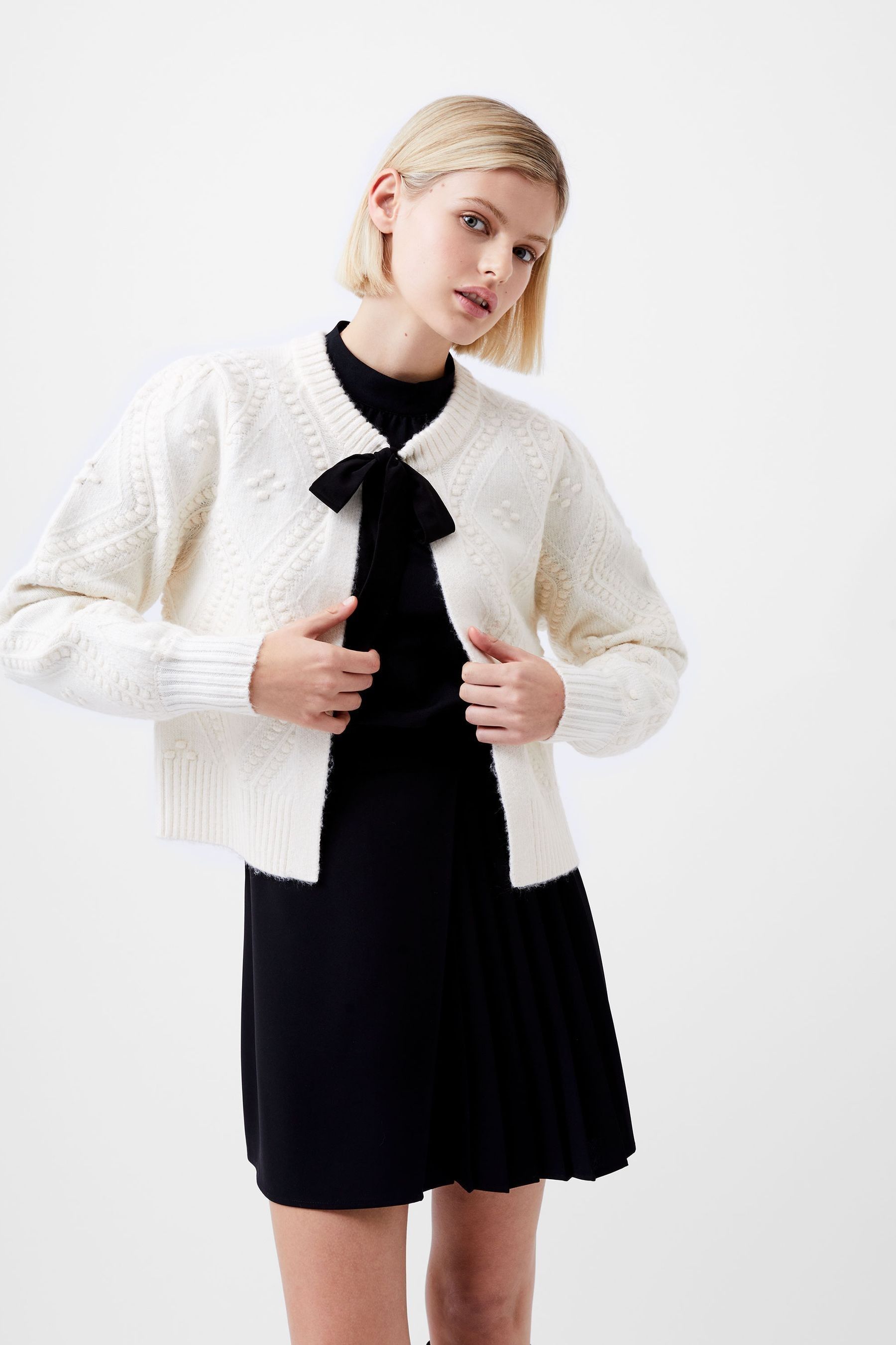 Buy French Connection White Bobble Kitty Cardigan from Next Canada
