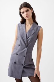 French Connection Grey Fiorella PIN Stripe Tuxedo Dress - 圖片 3，共 4